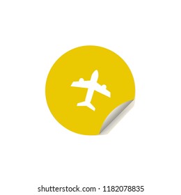 aircraft icon in sticker style. One of summer pleasure collection icon can be used for UI, UX