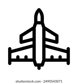 aircraft icon with style outline