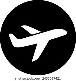 Aircraft icon as symbol of travel or tourism