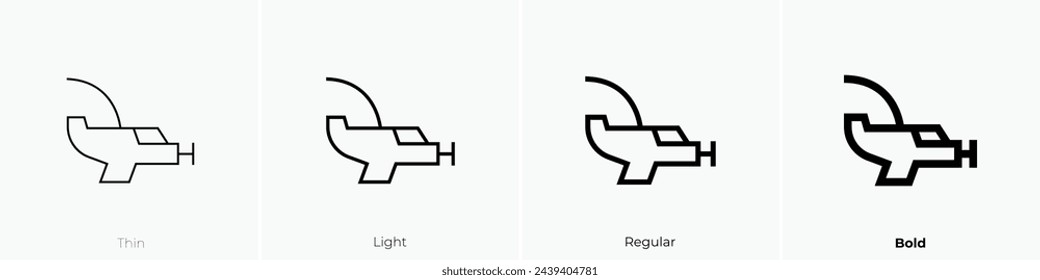 aircraft icon. Thin, Light Regular And Bold style design isolated on white background