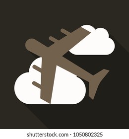 Aircraft icon. Travel Vector isolated on background. Flat vector illustration