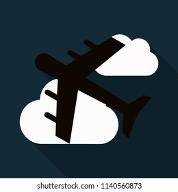 Aircraft icon. Travel Vector isolated on background. Flat vector illustration