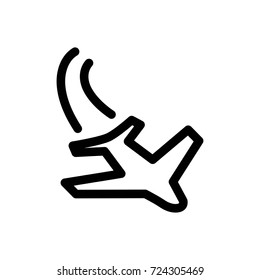 Aircraft Icon Vector Fat Design Editable Stroke. 512x512 Pixel Perfect.