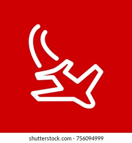 Aircraft Icon Vector Fat Design Editable Stroke. 512x512 Pixel Perfect.