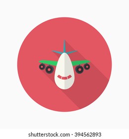 Aircraft icon, Vector flat long shadow design. Transport concept.