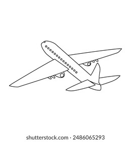 Vector de icono de aeronave. Señal de ilustración de plano. Símbolo de avión. Logo de viaje.