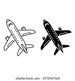 Aircraft icon vector set. airplane illustration sign collection. plane symbol or logo.