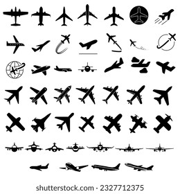 Aircraft icon vector set. airplane illustration sign  collection. plane symbol or logo.