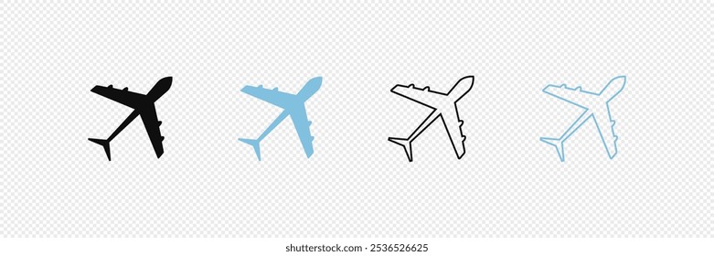 Aircraft icon vector set. Airplane illustration sign collection. Plane symbol or logo.