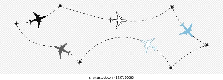 Aircraft icon vector set. Airplane illustration sign collection. Plane symbol or logo.