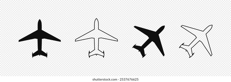 Aircraft icon vector set. Airplane illustration sign collection. Plane symbol or logo.