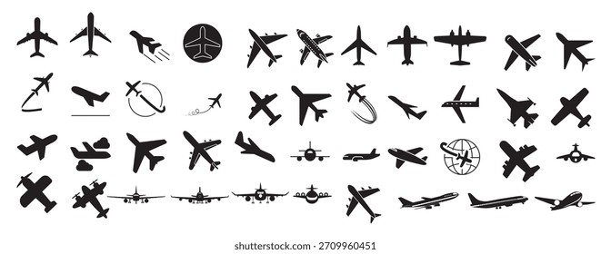 Icono de la aeronave Conjunto de Vector Avión Ilustración Signo
