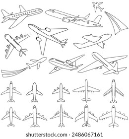 Aircraft icon vector set. Plane illustration sign collection. Airplane symbol. Travel logo.