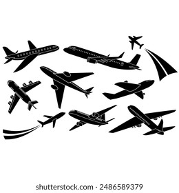 Aircraft icon vector set. Plane illustration sign collection. Airplane symbol. Travel logo.