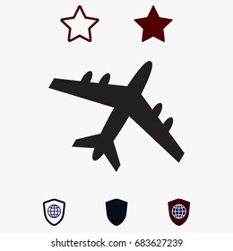 aircraft icon vector , stock vector illustration flat design style