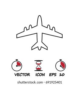 aircraft icon vector , stock vector illustration flat design style