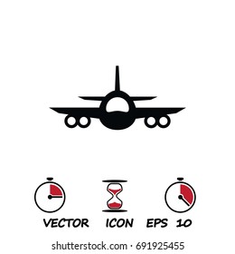 aircraft icon vector , stock vector illustration flat design style