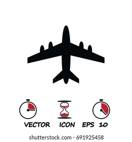 aircraft icon vector , stock vector illustration flat design style