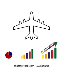 aircraft icon vector , stock vector illustration flat design style