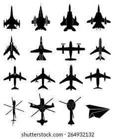 Aircraft icons set