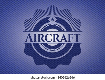 Aircraft with jean texture. Vector Illustration. Detailed.
