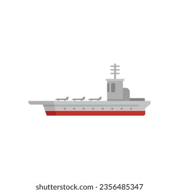 Aircraft jet icon flat vector. Navy ship. Military warship isolated