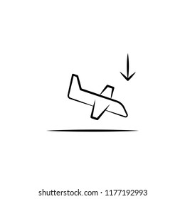 aircraft landing icon. Element of anti aging icon for mobile concept and web apps. Doodle style aircraft landing icon can be used for web and mobile