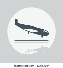 Aircraft landing icon vector illustration isolated background