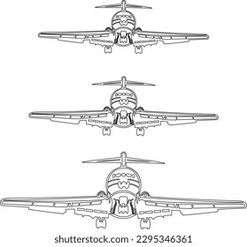 Aircraft Is landing illustration isolated on white background