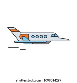 Aircraft line icon concept. Aircraft flat vector sign, symbol, illustration.