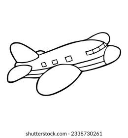 ilustración vectorial de línea de avión, aislado en fondo blanco, vista superior