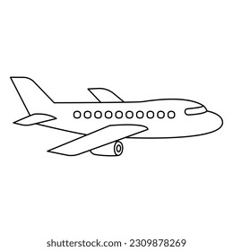 Aircraft linear icon. Airplane. Vector illustration.