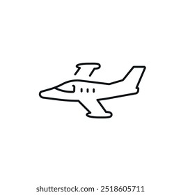 Icono lineal de la aeronave. Línea de ilustración personalizable. Símbolo de contorno. Dibujo de contorno aislado de Vector. Trazo editable