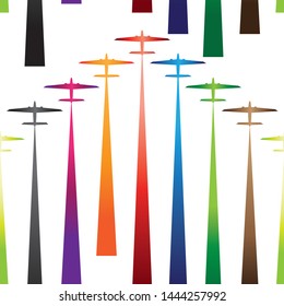 aircraft with lines resembling clouds vector patterns