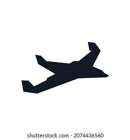 Aircraft logo icon sign Spaceship emblem Airplane fighter bomber invisible symbol Future military tech design style Fashion print clothes apparel greeting invitation card cover flyer poster banner ad