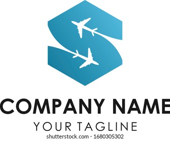 Luftfahrzeug-Logo mit anfänglichem S