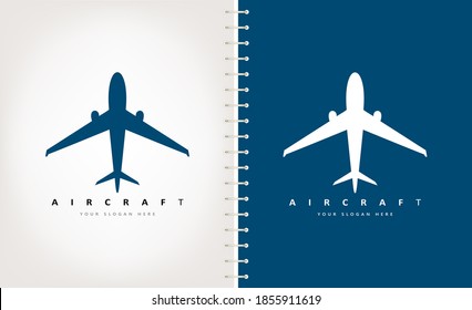 Logo des Flugzeugs, Vektor. Verkehrsdesign.