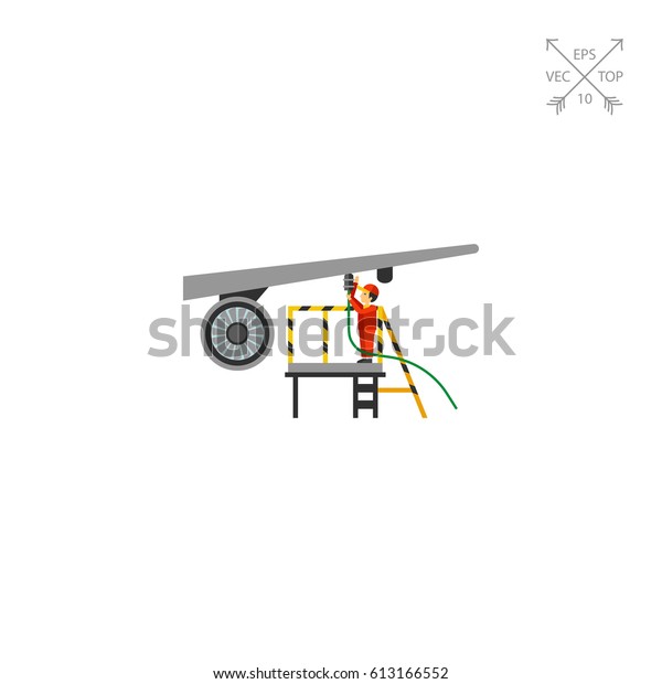 Aircraft Maintenance Icon Stock Vector (Royalty Free) 613166552