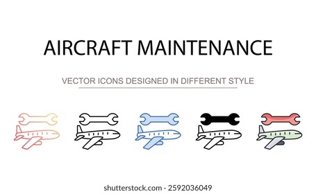 Aircraft Maintenance icon design with white background stock illustration