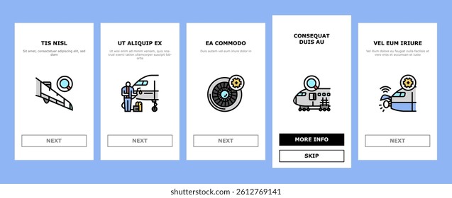 aircraft mechanic onboarding mobile vector aviation maintenance, airplane plane, jet engine, industry airport, repair, hangar aircraft mechanic illustrations