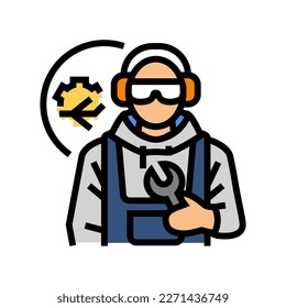 aircraft mechanic repair worker color icon vector. aircraft mechanic repair worker sign. isolated symbol illustration