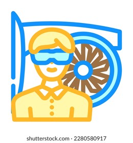 aircraft mechanic repair worker color icon vector. aircraft mechanic repair worker sign. isolated symbol illustration