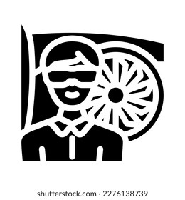 aircraft mechanic repair worker glyph icon vector. aircraft mechanic repair worker sign. isolated symbol illustration