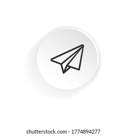 Aircraft. Message Icon. Paper Airplane. Vector On Isolated White Background. EPS 10