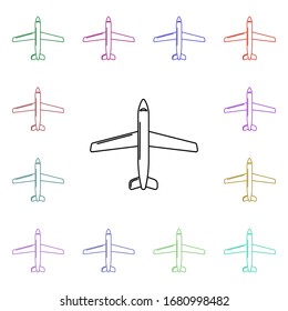 Aircraft multi color style icon. Simple thin line, outline vector of airport icons for ui and ux, website or mobile application