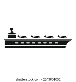 Aircraft navy icon simple vector. Carrier ship. Military warship