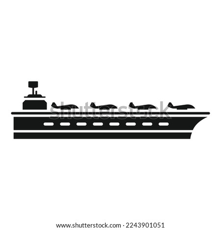 Aircraft navy icon simple vector. Carrier ship. Military warship