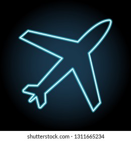 aircraft neon icon. Simple thin line, outline vector of web, minimalistic icons for UI and UX, website or mobile application