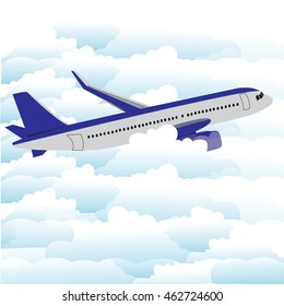 Takeoff Airplane Sky Clouds Landscape Below Stock Vector (Royalty Free ...