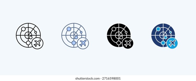 Vector de ilustración de icono múltiple de operación de aeronave